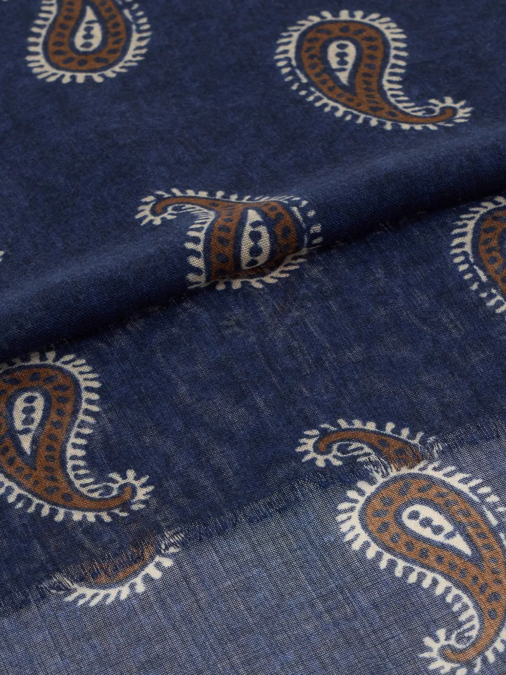 Boggi Milano Sjaal met paisley-print - Blauw