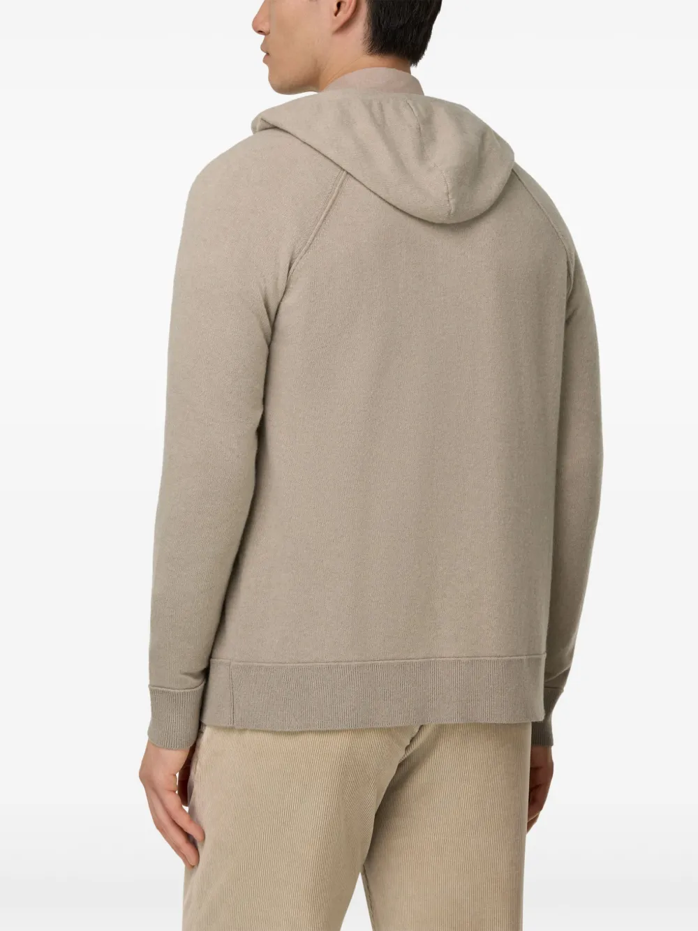 Boggi Milano Hoodie met rits Beige