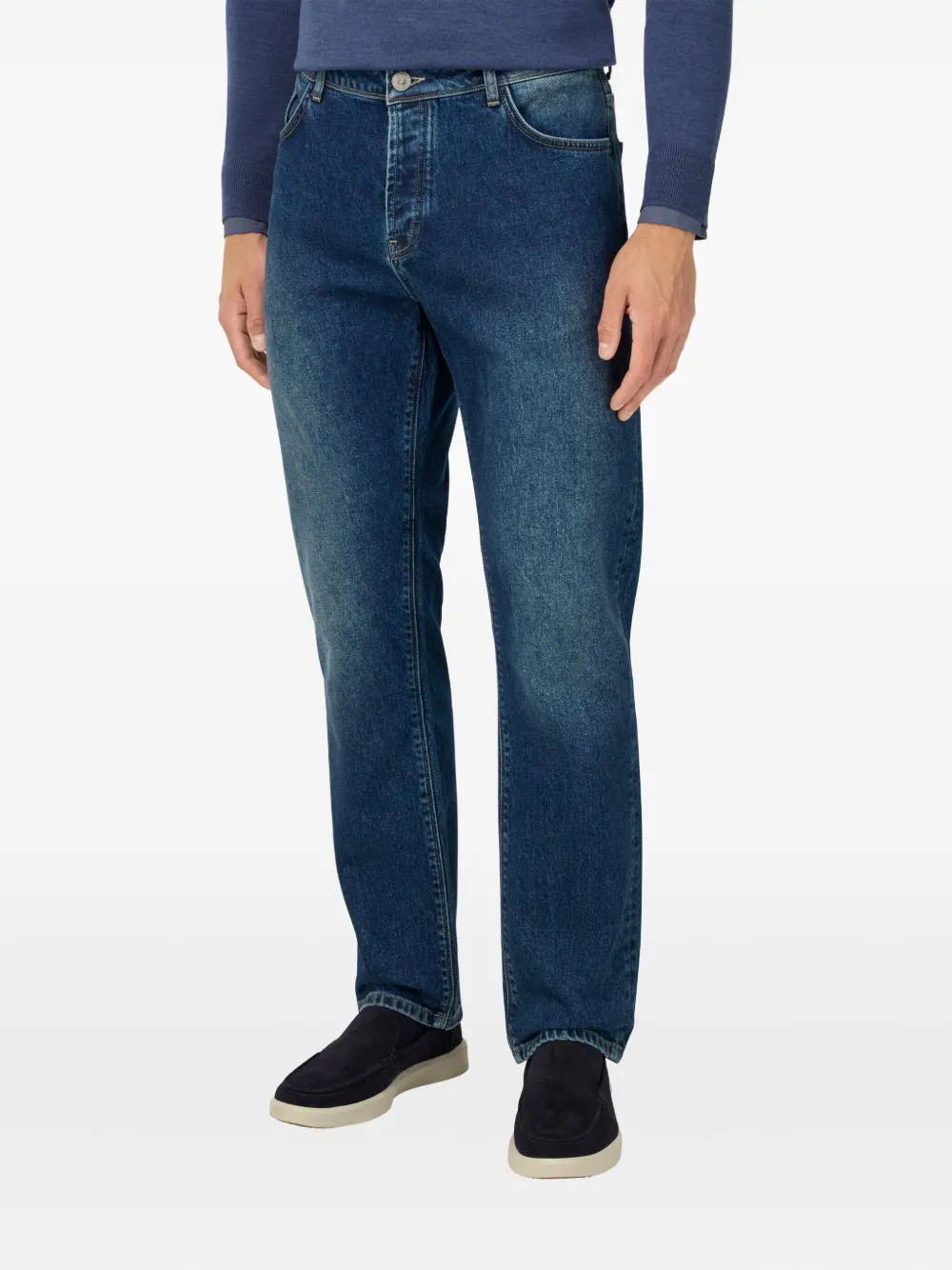 Boggi Milano Jeans met logopatch Blauw