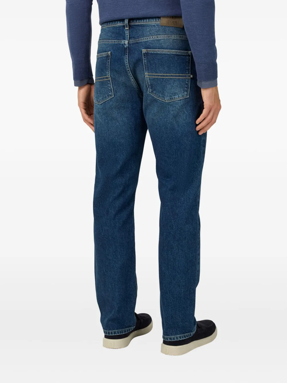 Boggi Milano Jeans met logopatch Blauw