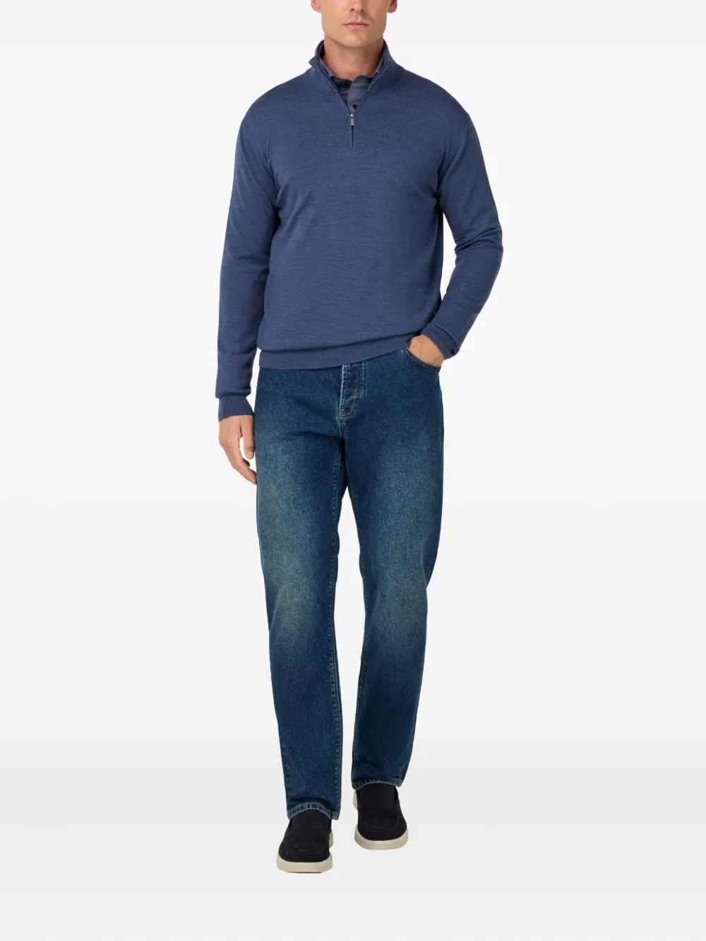 Boggi Milano Jeans met logopatch - Blauw