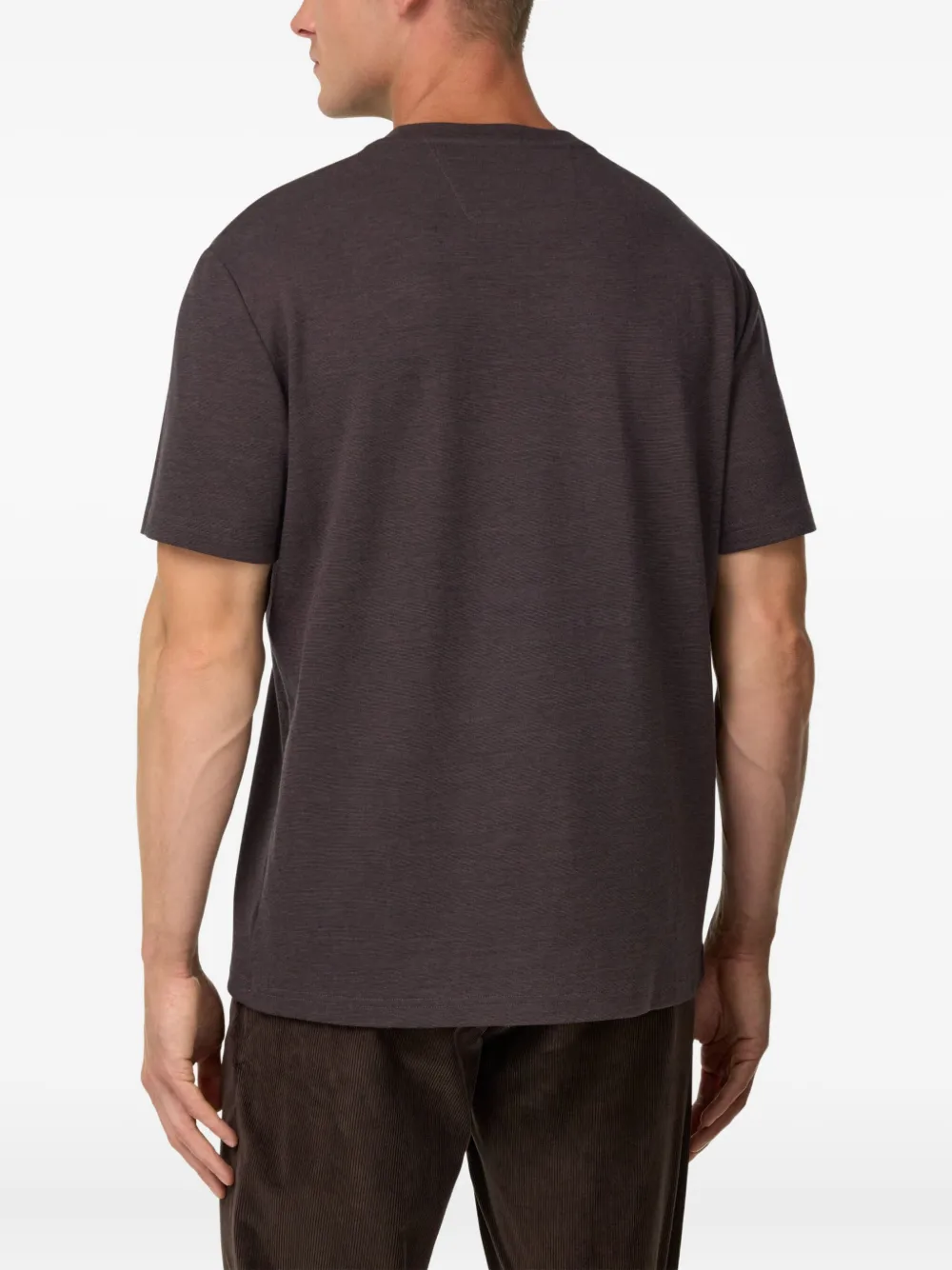 Boggi Milano T-shirt met logopatch Bruin