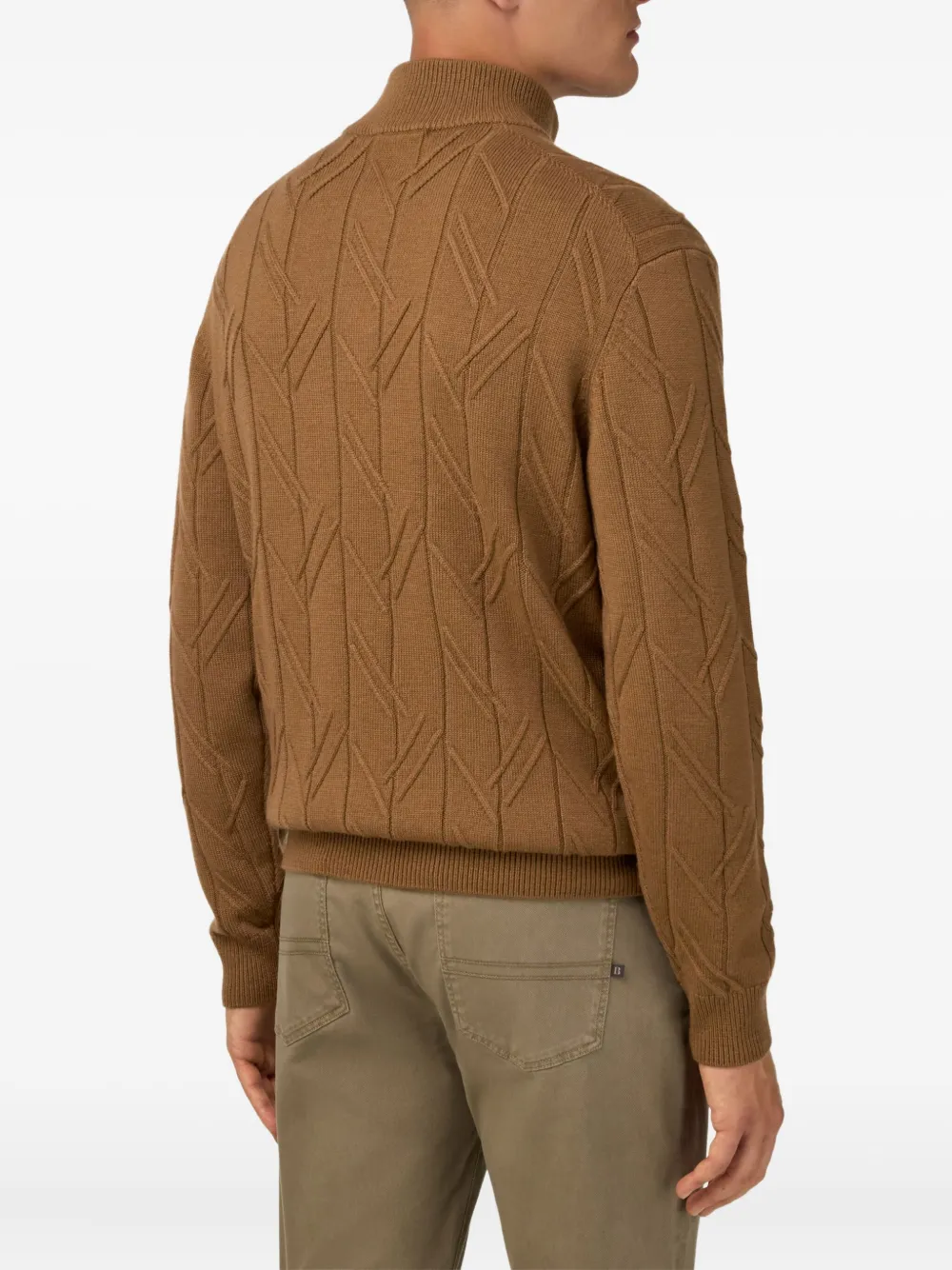 Boggi Milano Trui met halve rits Bruin