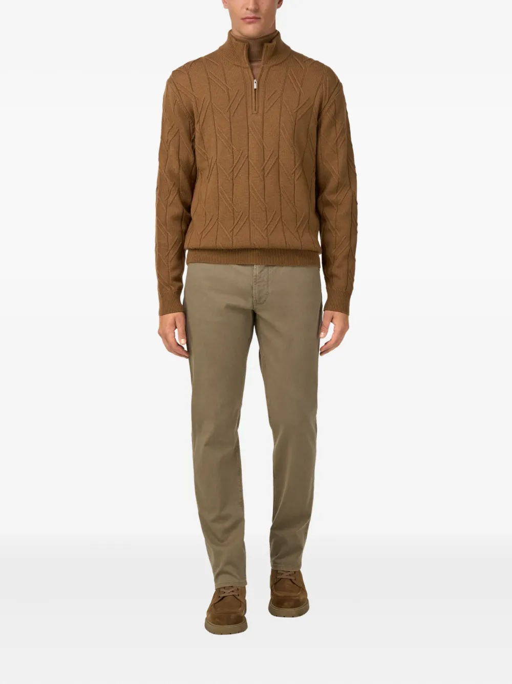 Boggi Milano Trui met halve rits - Bruin