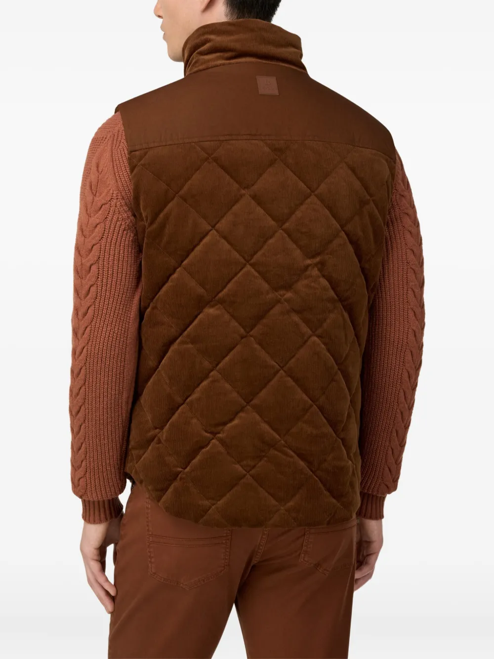 Boggi Milano Fluwelen bodywarmer Bruin