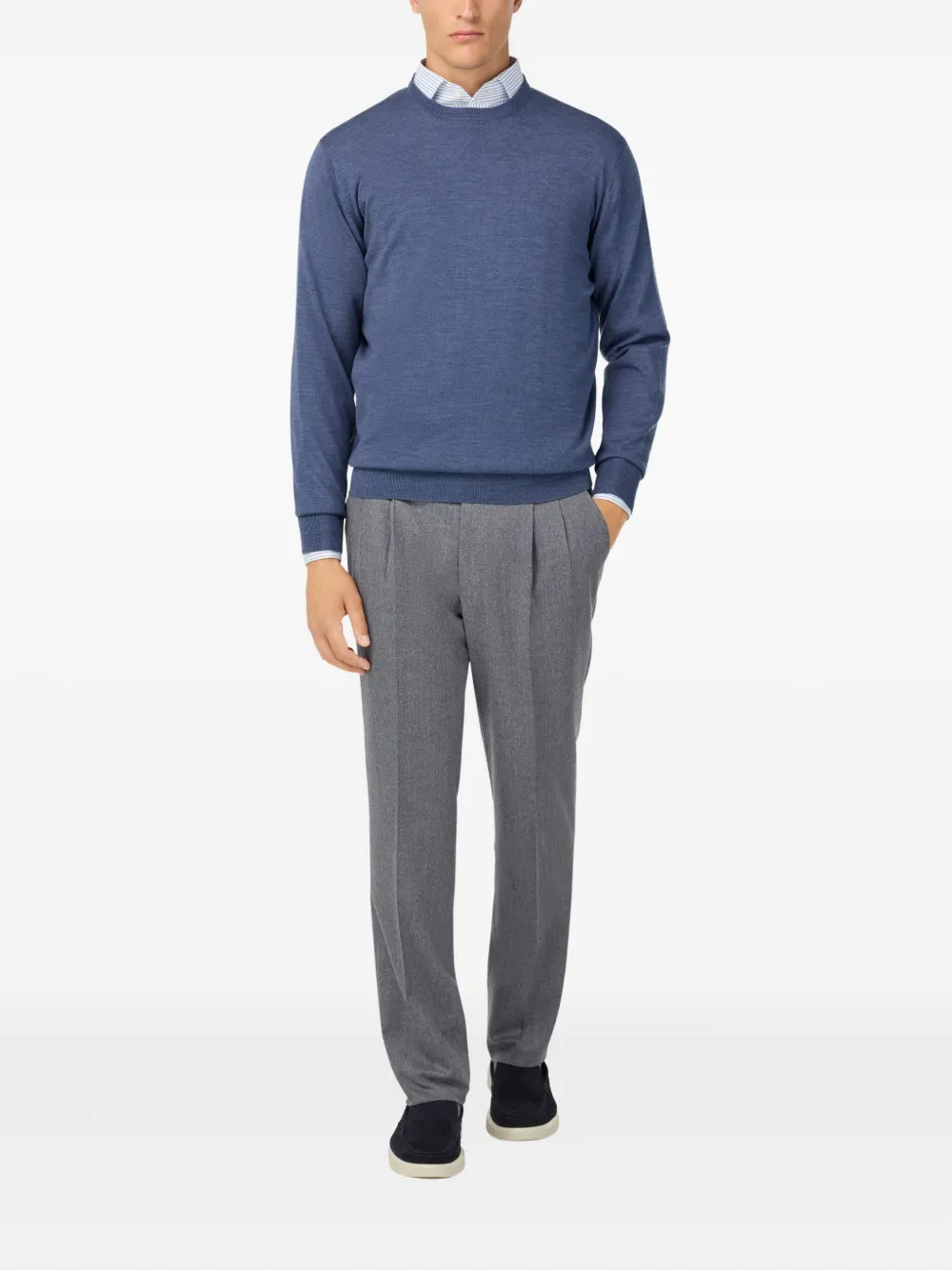 Boggi Milano Broek met gemêleerd-effect - Grijs