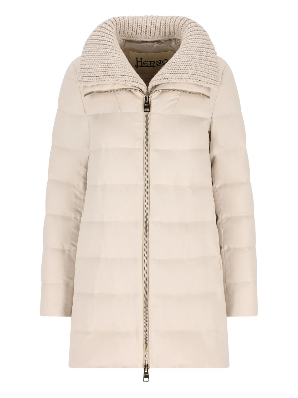 Herno knitted-collar coat | Neutrals | Image 1