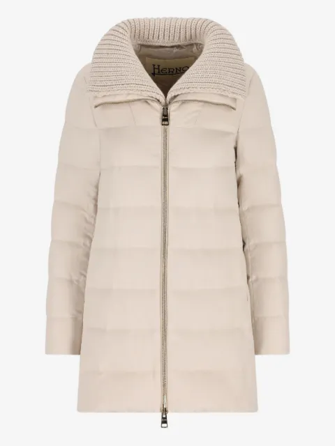 Herno knitted-collar coat