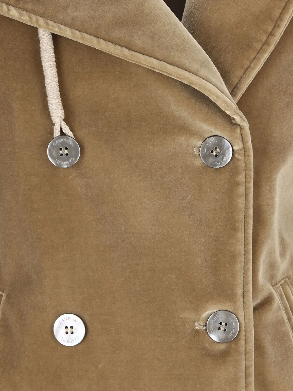  Camplin Double-breasted Velvet Coat - Neutrals 