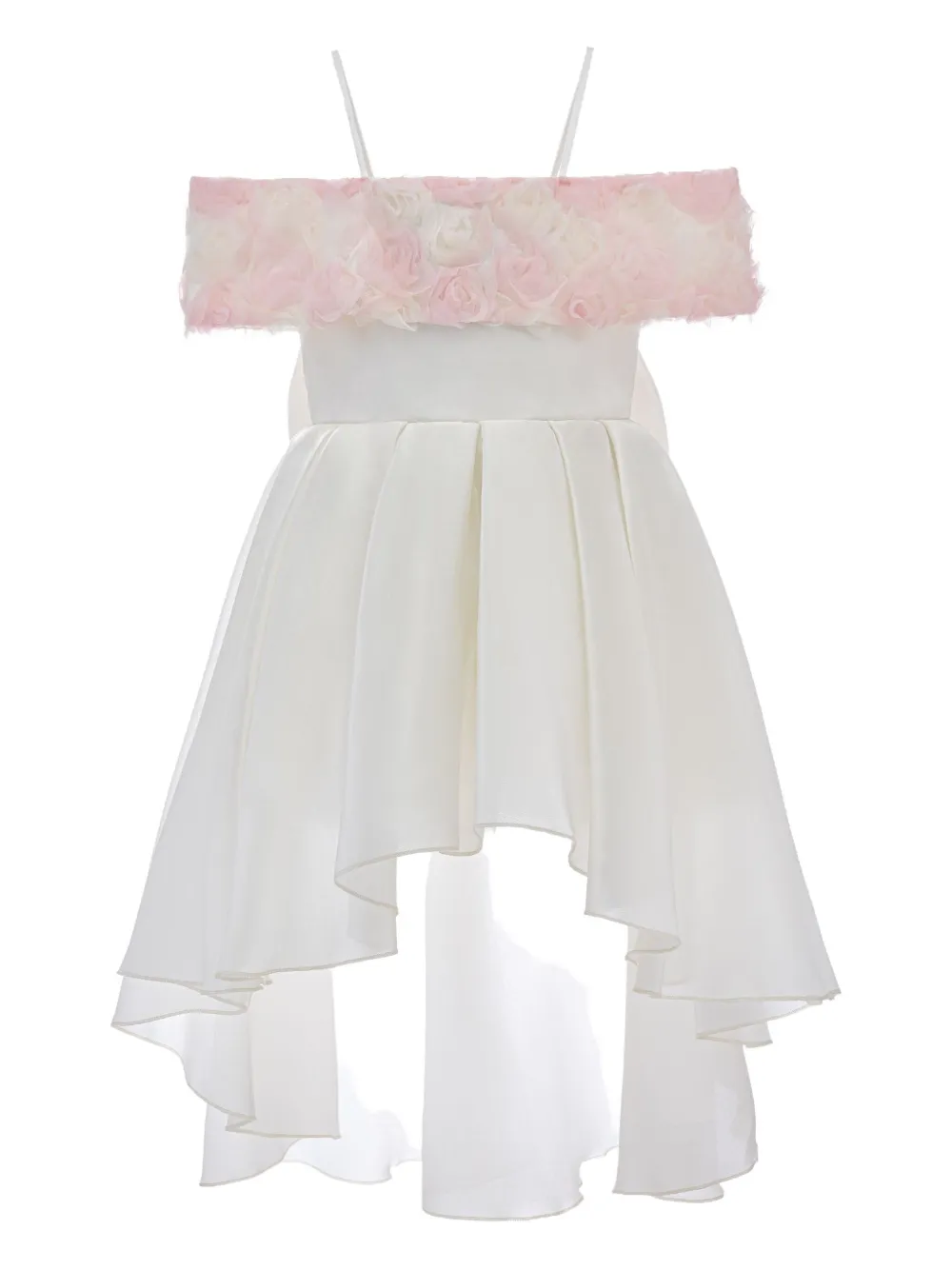 Tulleen Claire high-low rose-appliqué dress | White | Image 1