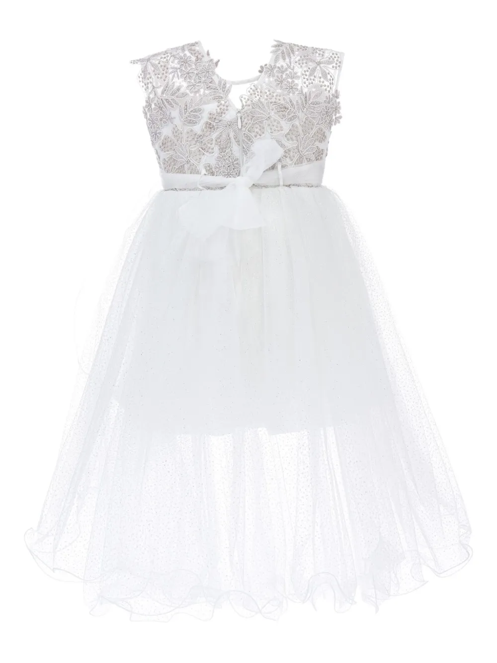Tulleen Demi glittered floral-lace dress - Wit