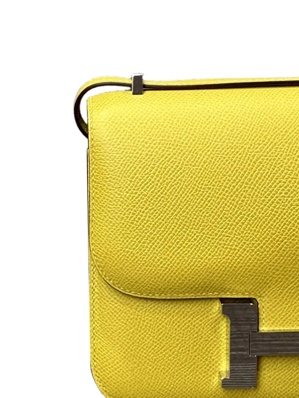 Hermès Pre-owned 2023 Cumin Constance 18 Mini Mirror Epsom Palladium Hardware Mini Bag in Yellow, view 5