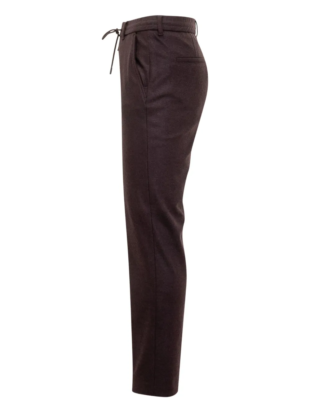 Hugo Boss Flannel Drawstring Trousers In Brown