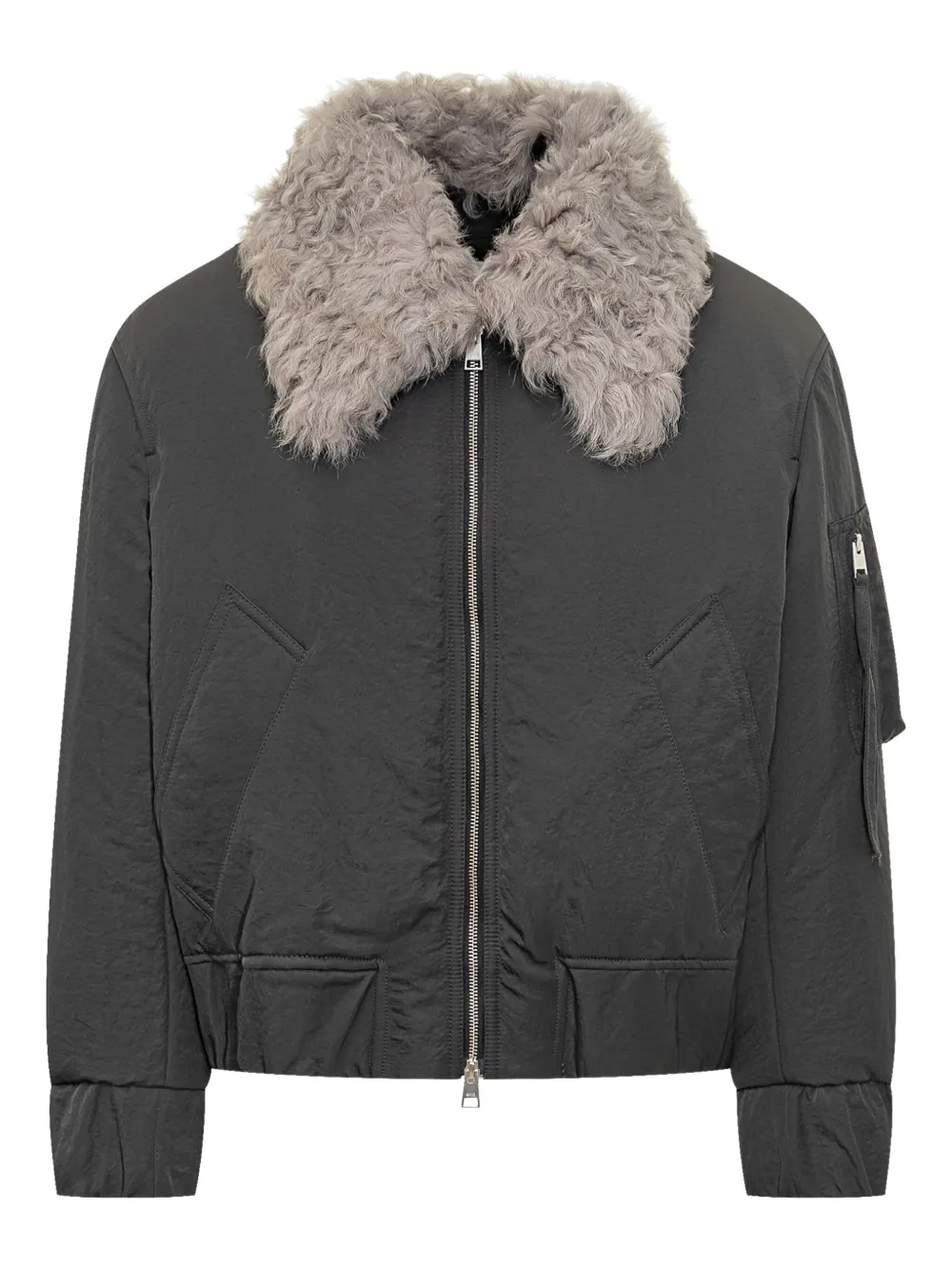 AMI Paris faux fur-collar bomber jacket | Grey | Image 1