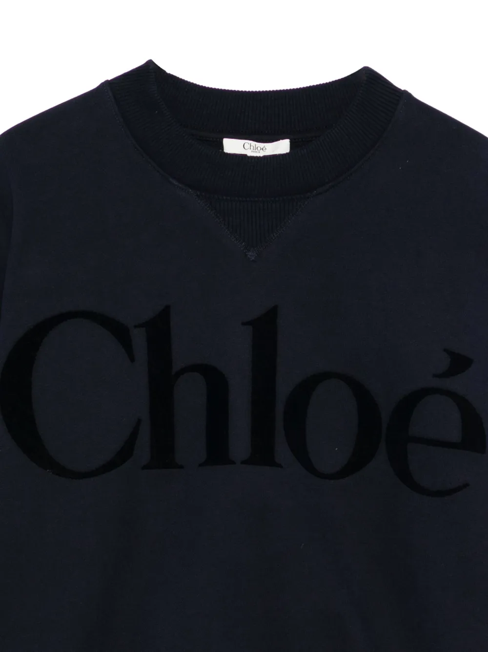 Chloé Kids Fleece sweater met verlaagde schouders Blauw