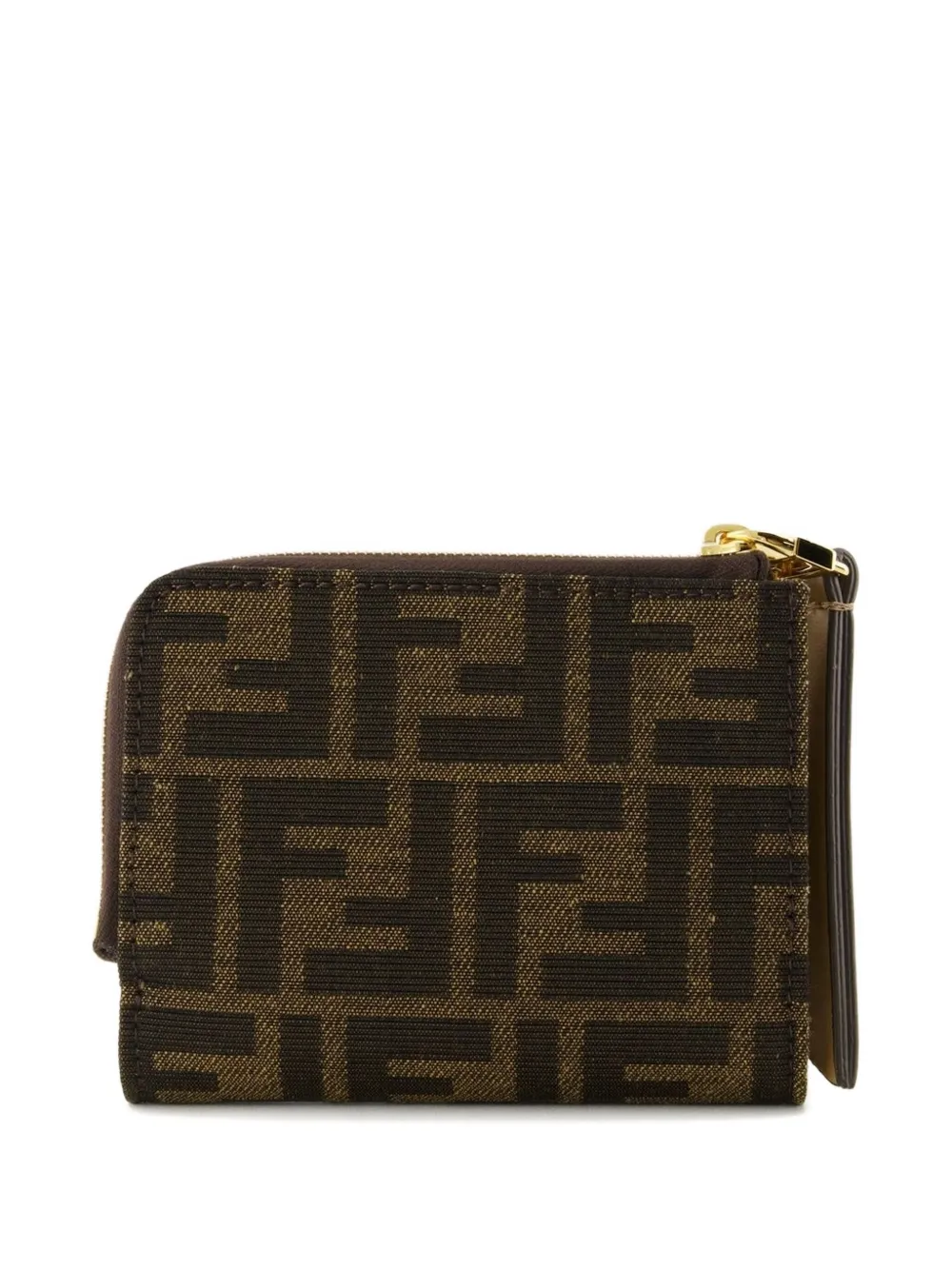FENDI Portemonnee met rits en FF-patroon - Bruin
