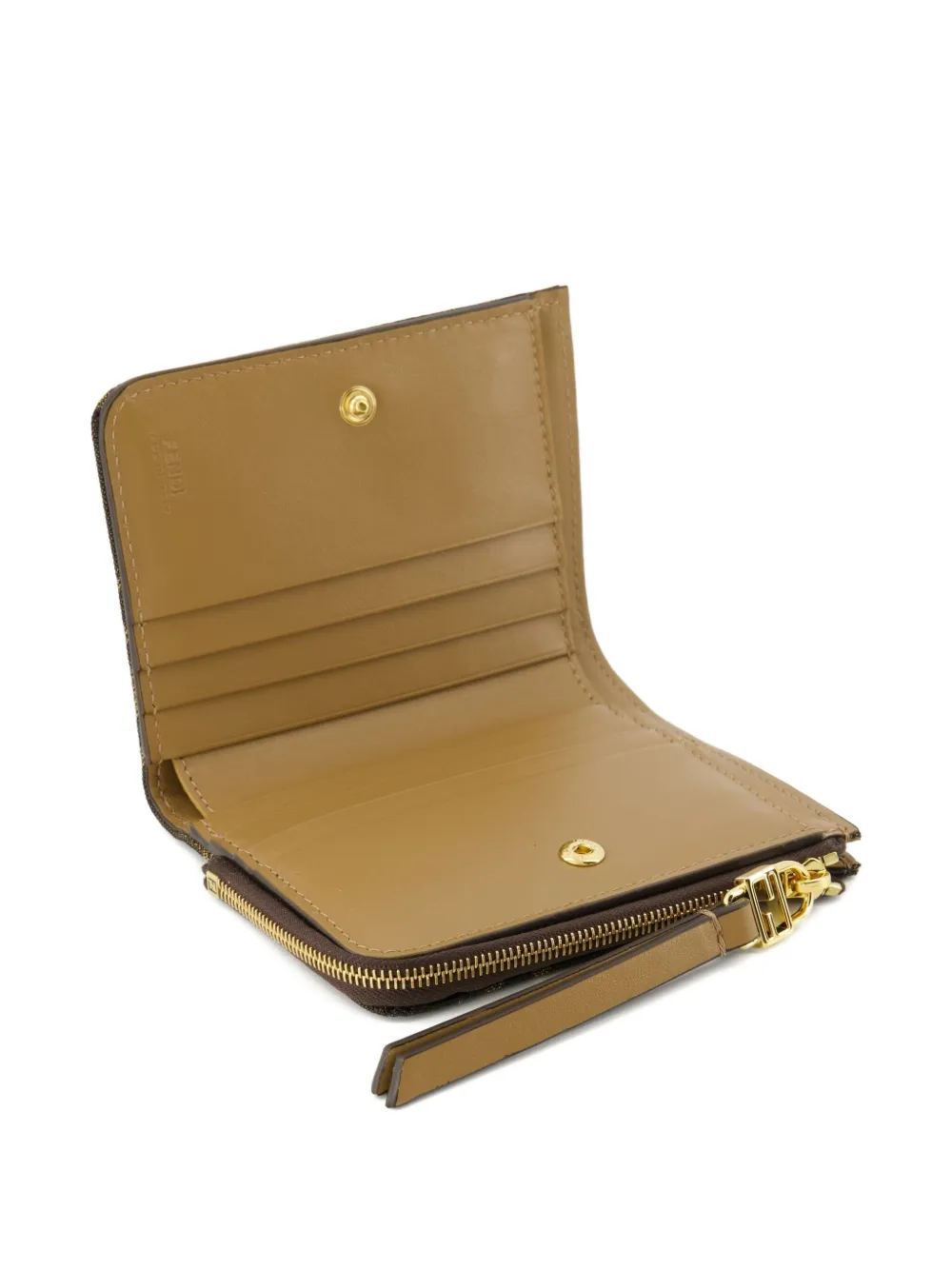 Fendi Ff-motif Zip Wallet In Brown
