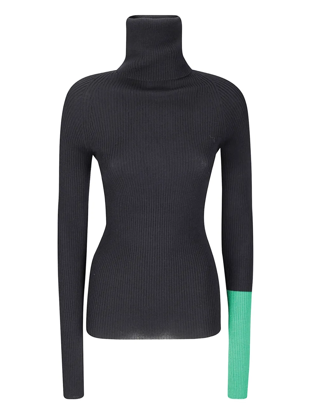 Yohji Yamamoto High-neck Colour Block Sweater In Black