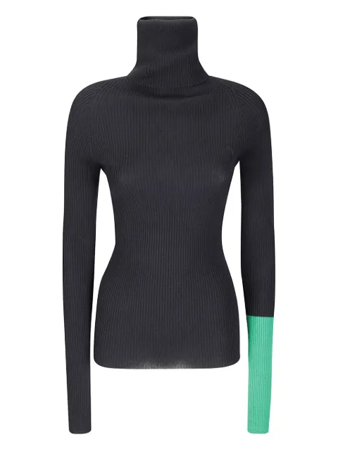 Yohji Yamamoto high-neck colour block sweater