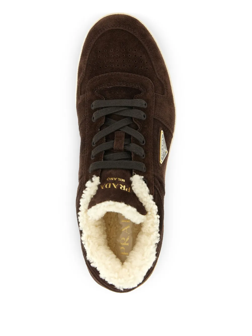 Prada Suède lammy sneakers Bruin