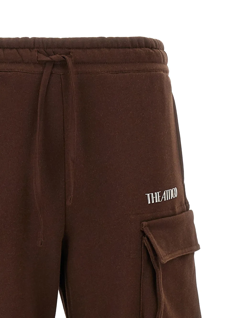 Attico Multi-pockets Track Pants In Brown