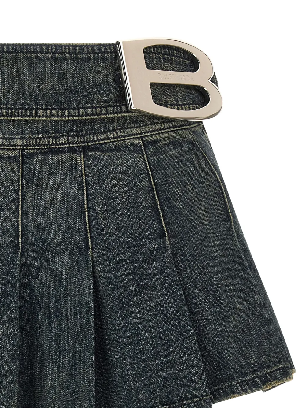 Balenciaga B-buckle Pleated Mini Skirt In Multi
