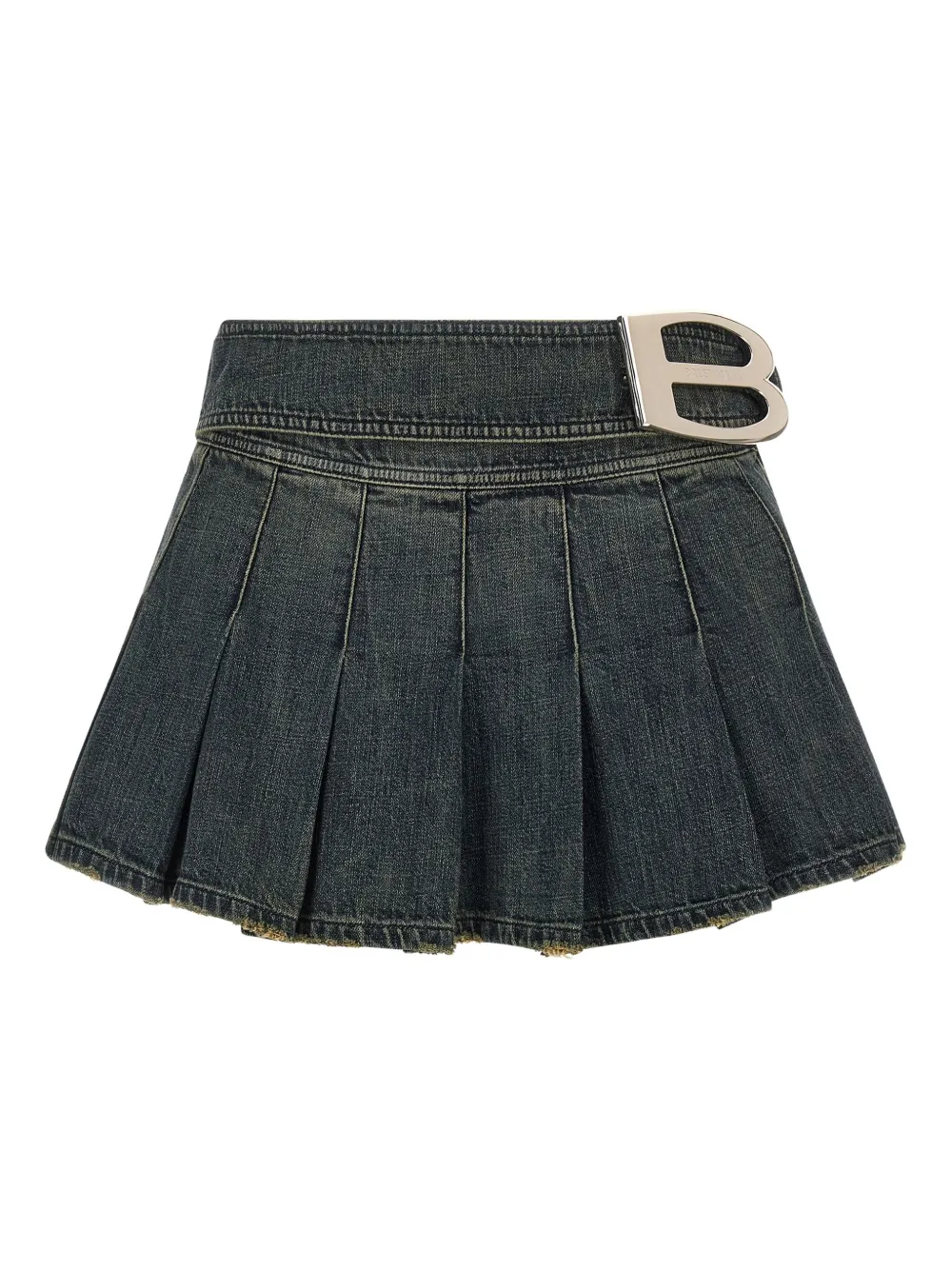 Balenciaga B-buckle Pleated Mini Skirt In Multi