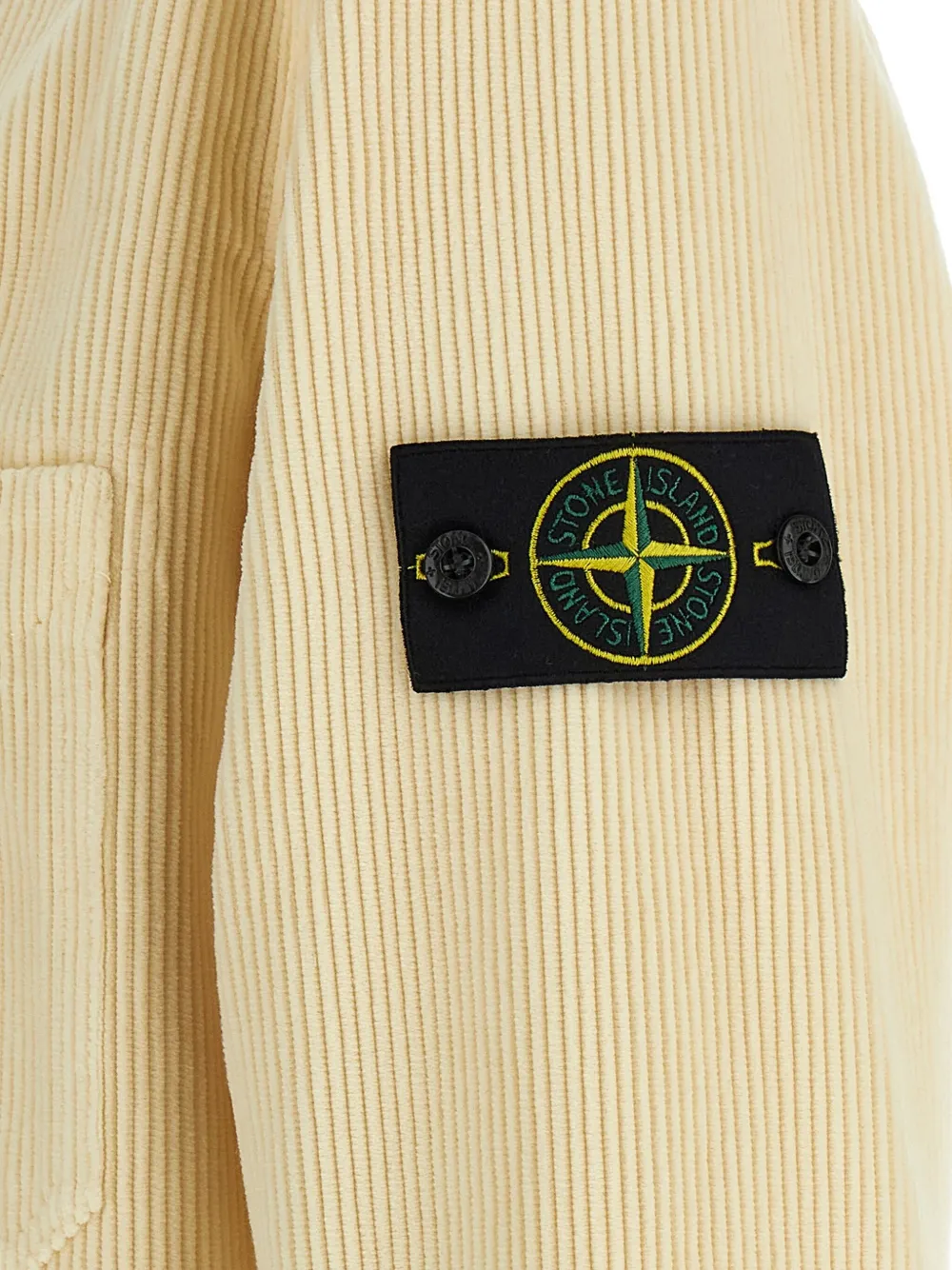 Stone Island Ribfluwelen overhemd met Compass-logopatch Beige