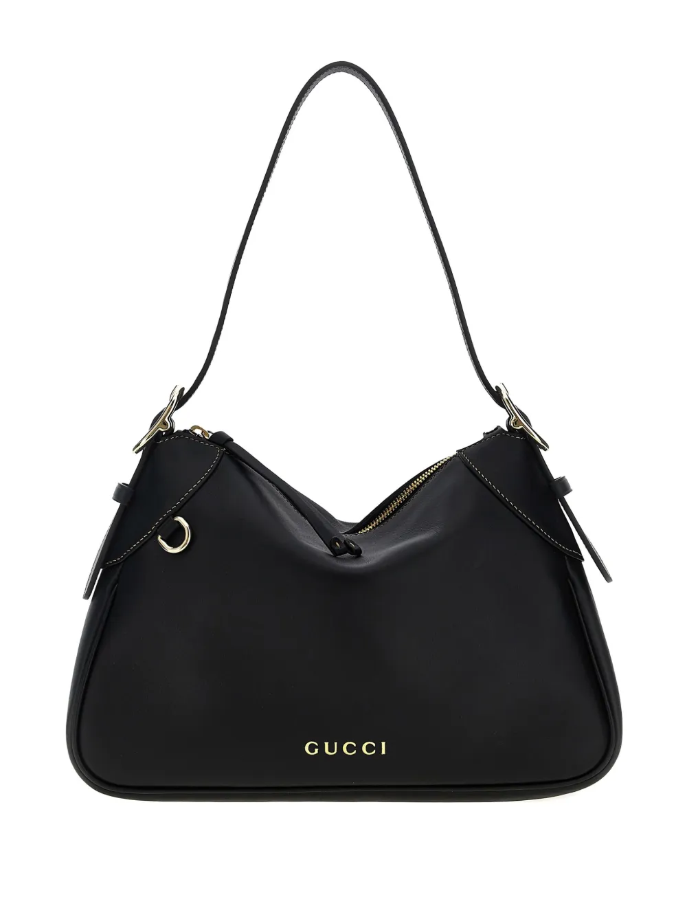 Gucci Medium Leather Shoulder Bag In Black