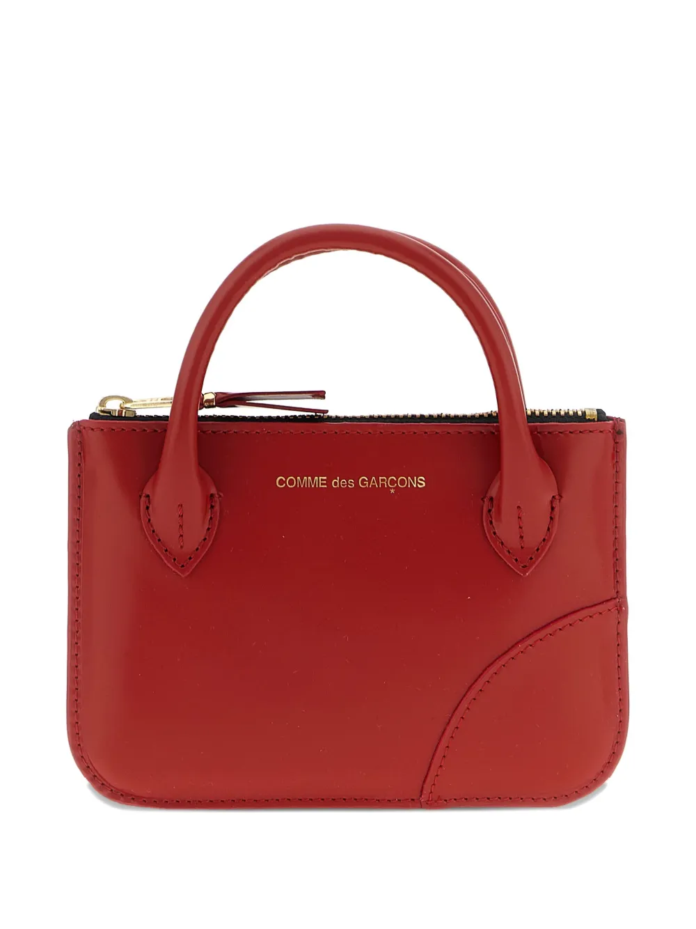 Comme Des Garçons Wallet Handles Line logo leather mini bag | Red | Image 1