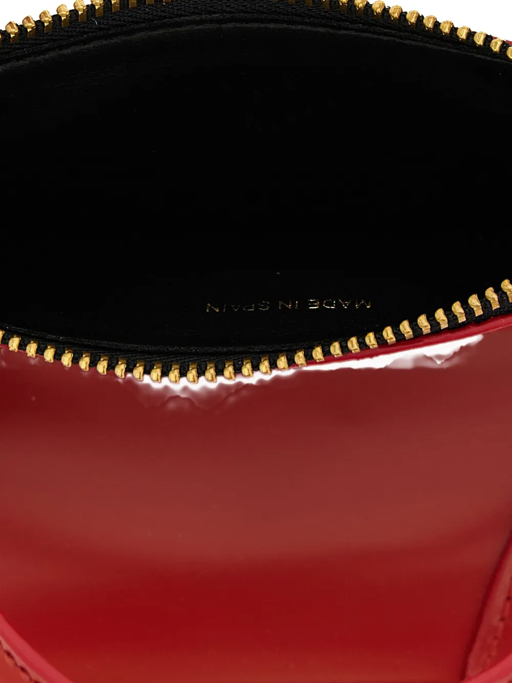 Comme Des Garçons Handles Line Logo Leather Mini Bag In Red