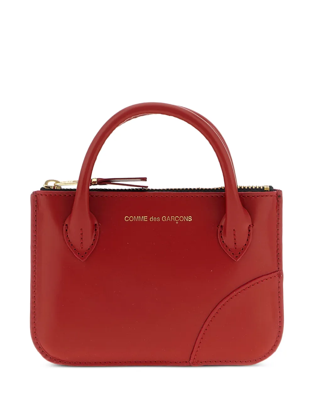 Comme Des Garçons Wallet Handles Line logo leather mini bag | Red | Image 1