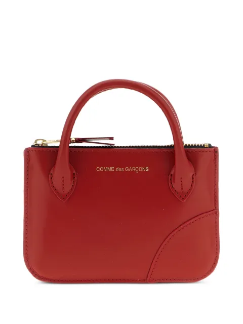 Comme Des Garçons Wallet Handles Line logo leather mini bag