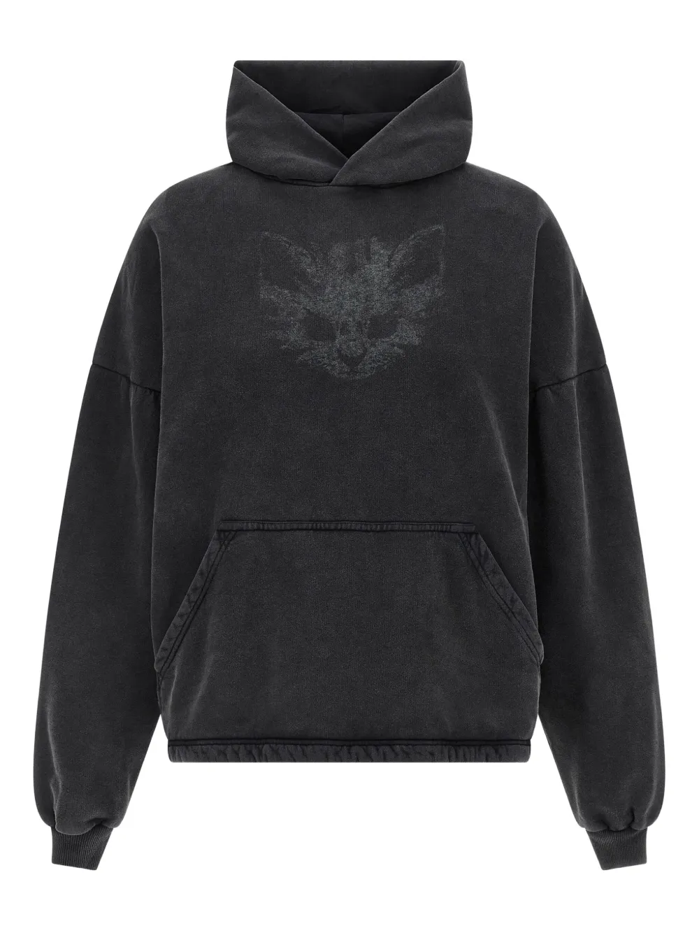 Balenciaga Hooded Cropped Sweatshirt Long Sleeves In Black