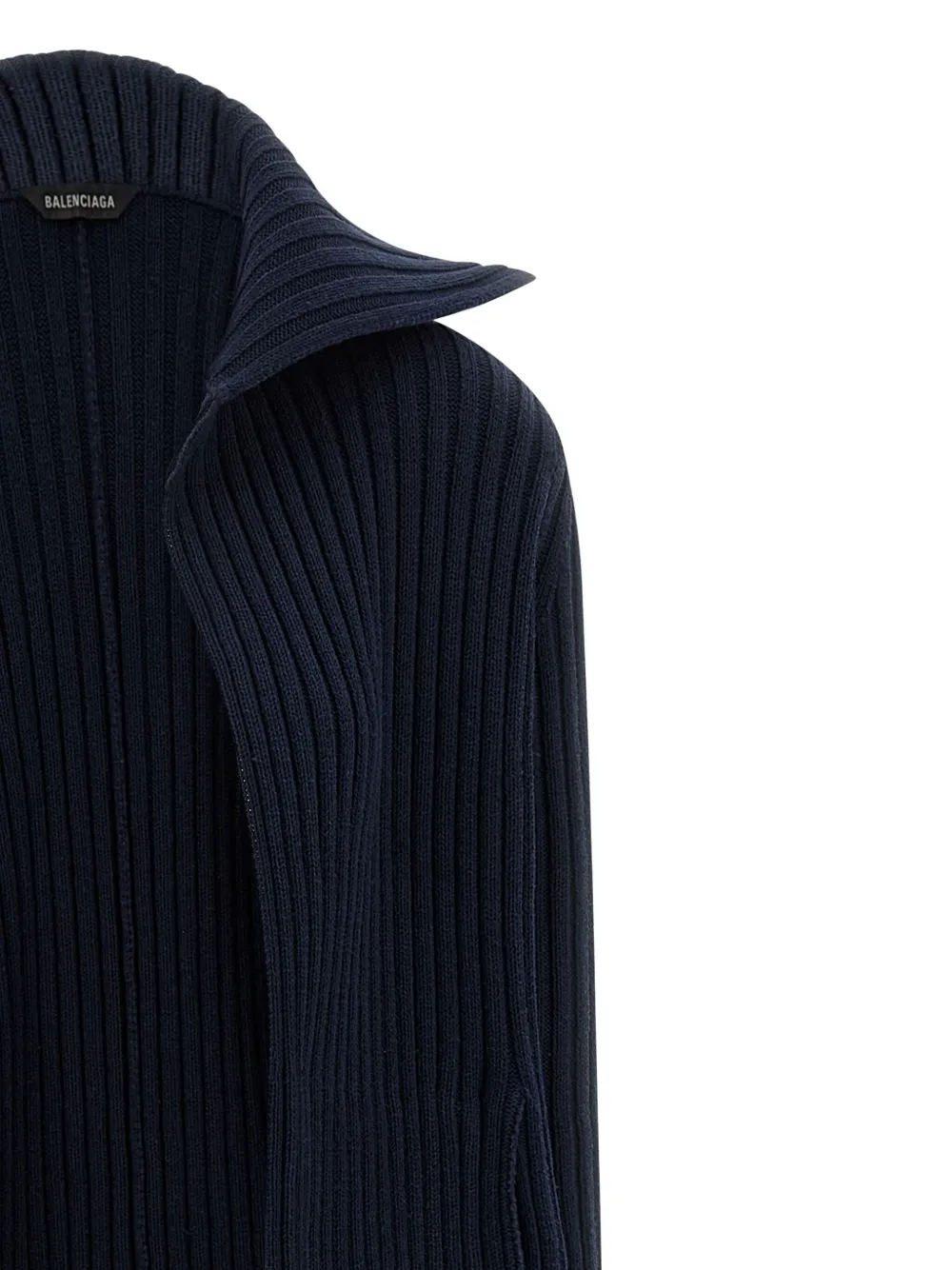 Balenciaga Ribbed Cardigan Sweaters And Cardigans Blue In Blue