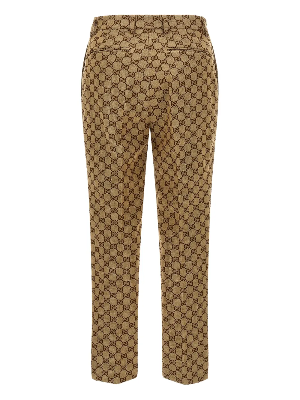 Gucci Gg-canvas Tailored Trousers In Brown