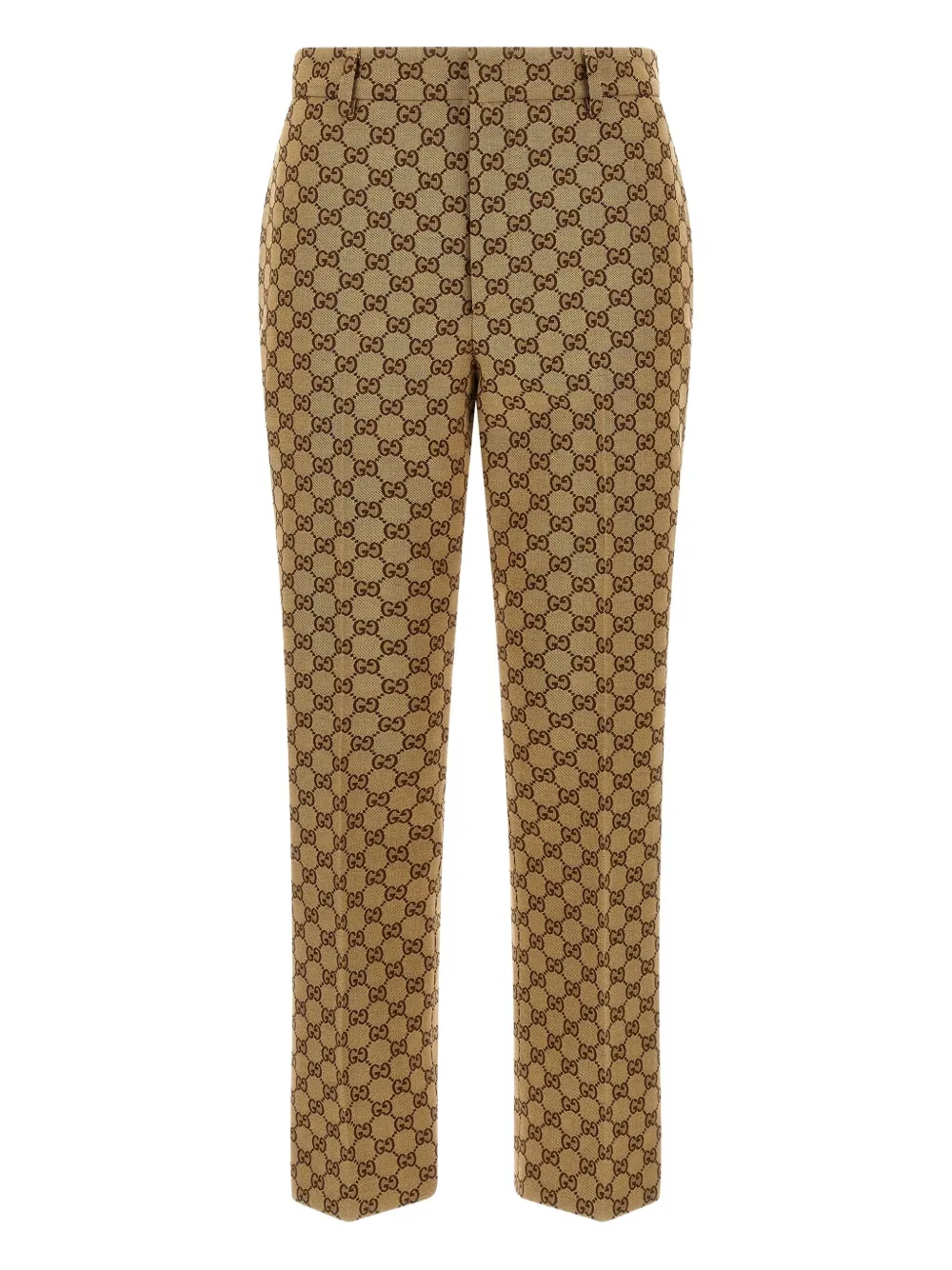 Gucci Gg-canvas Tailored Trousers In Brown