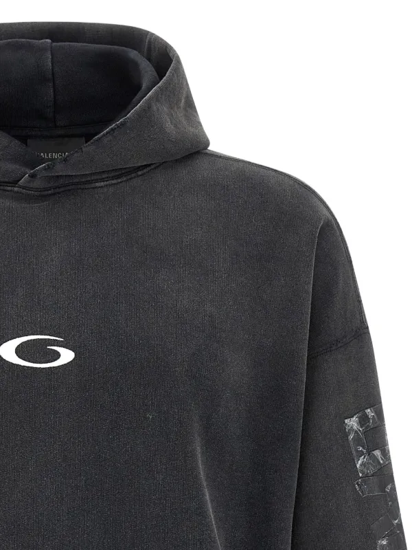 Balenciaga Tape ダメージ パーカー | ブラック | FARFETCH JP