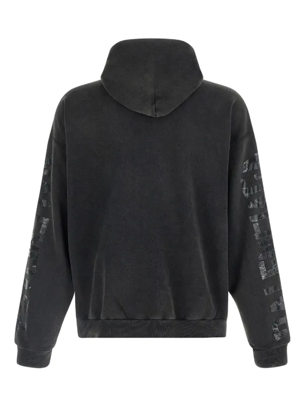Balenciaga Tape Ripped logo-detail Hoodie | Black | FARFETCH