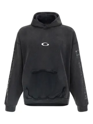 Balenciaga Tape Ripped logo-detail Hoodie | Black | FARFETCH