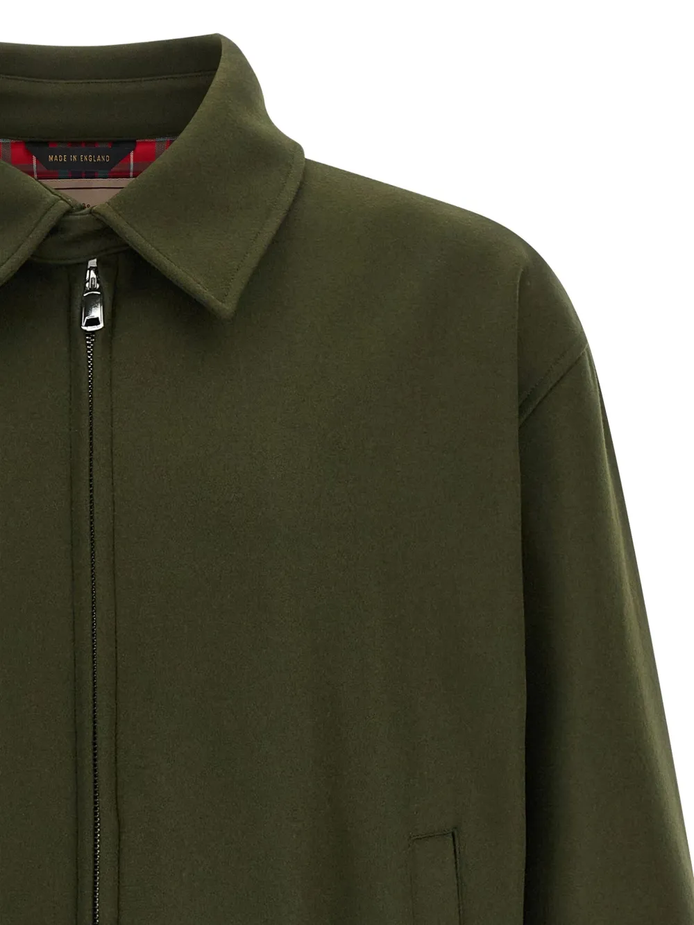 Baracuta Melton shirtjack met lange mouwen en rits Groen