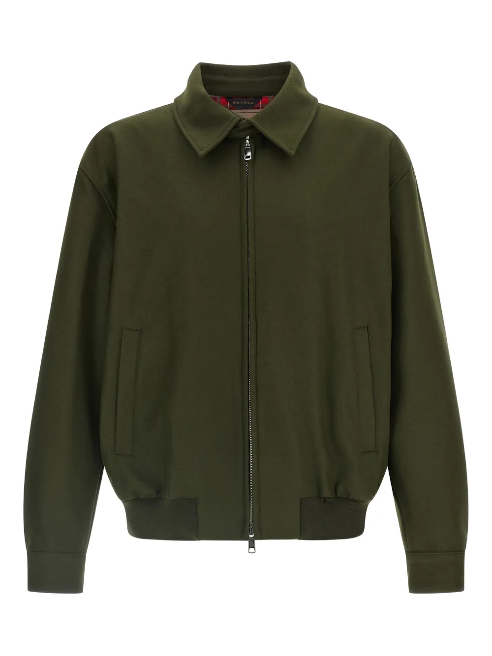 Baracuta Melton zip-up long-sleeve shirt jacket | Green | Image 1