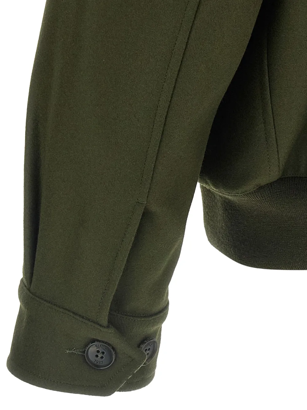 Baracuta Melton shirtjack met lange mouwen en rits Groen