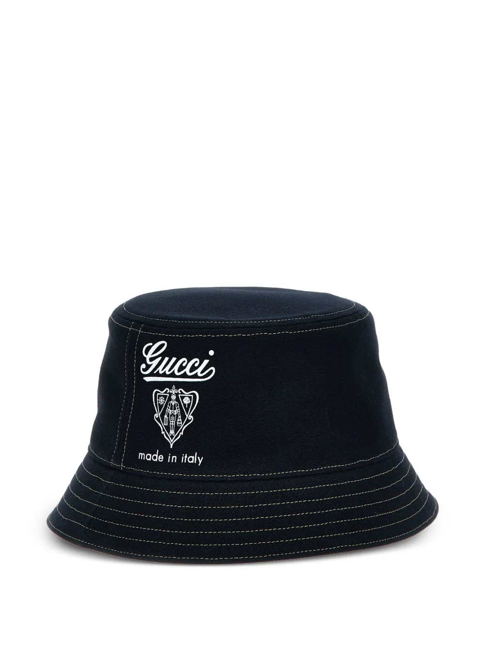 Gucci Coat Of Arms contrast-stitching bucket hat | Blue | Image 1