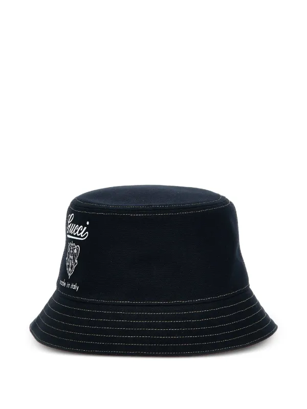 Gucci Coat Of Arms バケットハット | ブルー | FARFETCH JP