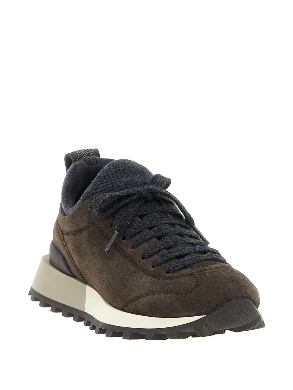 Brunello Cucinelli Suede Sneakers In Brown