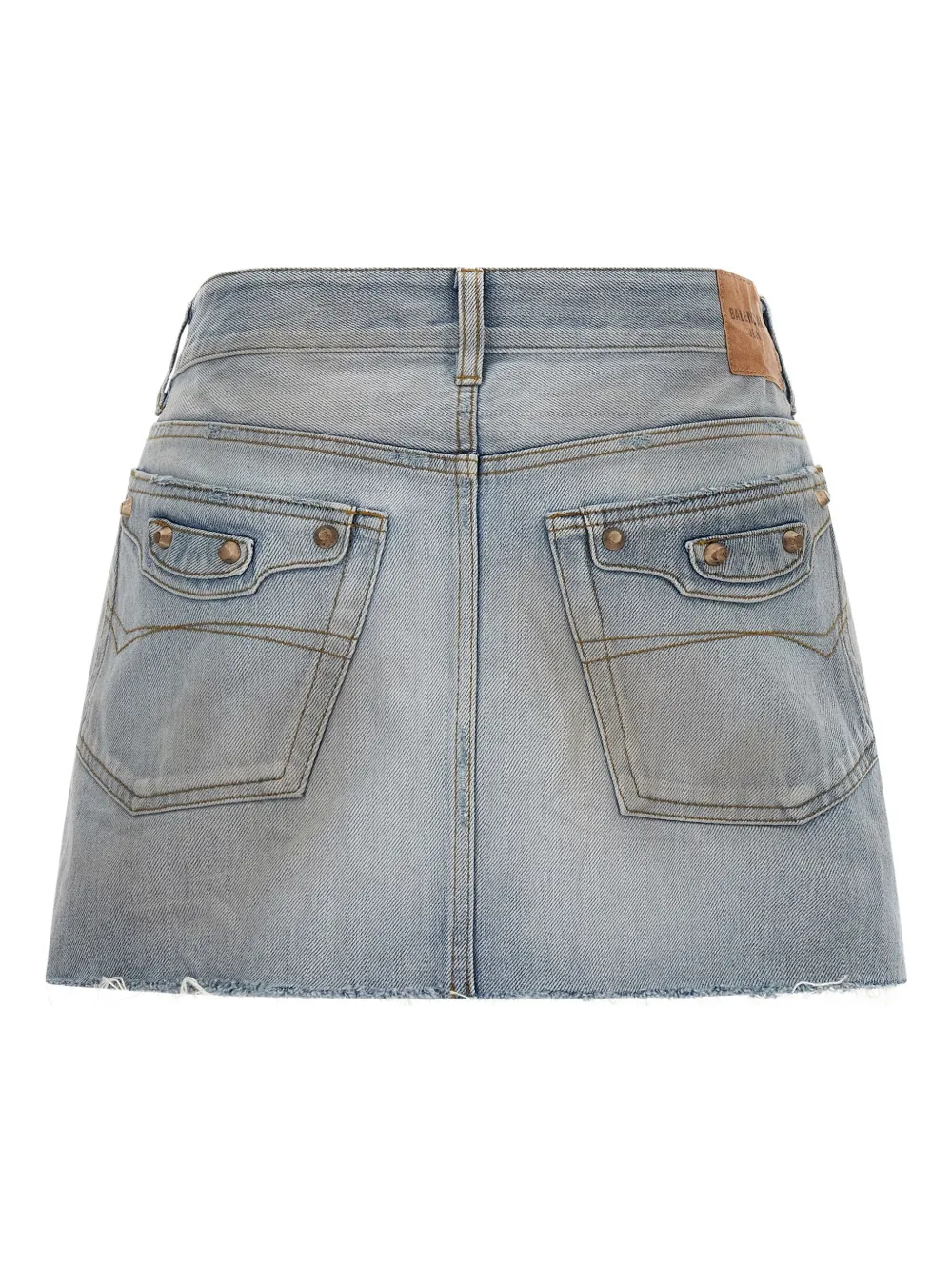 Balenciaga City raw-cut mini skirt - Blauw