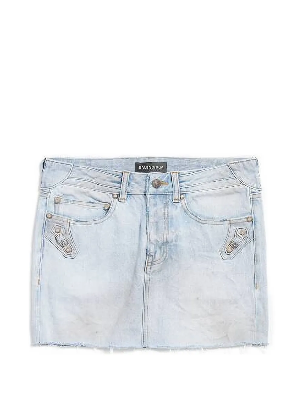 Balenciaga City raw-cut mini skirt - Blu