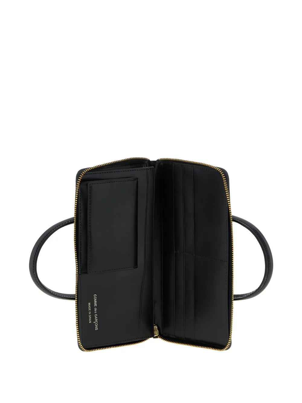 Comme Des Garçons Wallet Handles Line leren portemonnee met rits Zwart