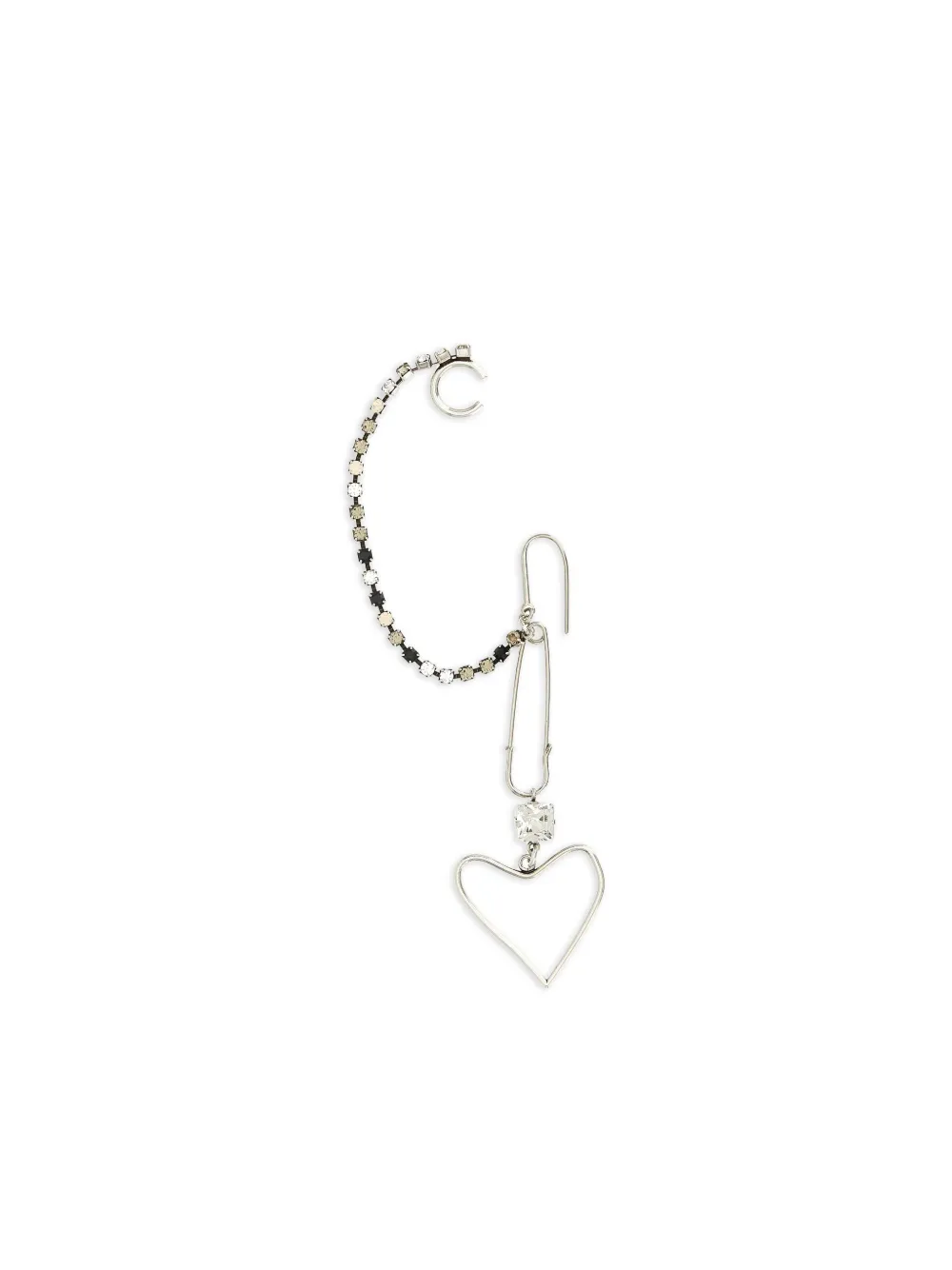 ISABEL MARANT heart crystal-embellished ear cuff | Silver | Image 1